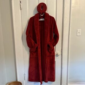 Restoration Hardware Luxury Plush Long Robe Small Red